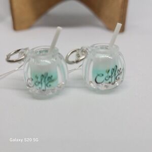 Handmade Coffee Cup Dangle Drop Earrings Cute Drink Lover Novelty Fun‎ Jewelry